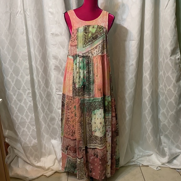 Free People Bandana Rama Dress Size L maxi Gown - Picture 6 of 12